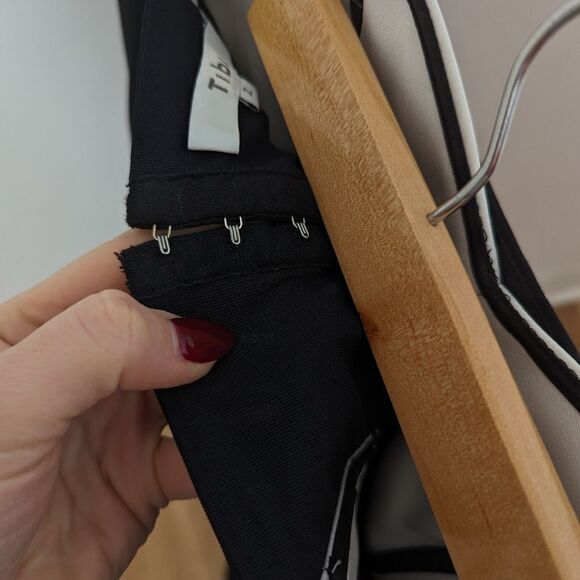 Tibi black white Agathe off the shoulder asymmetrical corset blouse top - Picture 4 of 7